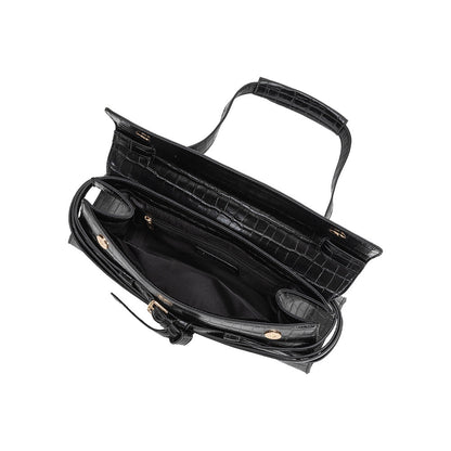 Melie Bianco Black Klarissa Recycled Vegan Leather Shoulder Bag
