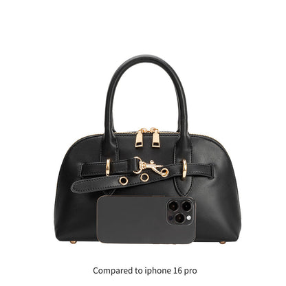 Melie Bianco Black Rue Recycled Vegan Leather Top Handle Bag