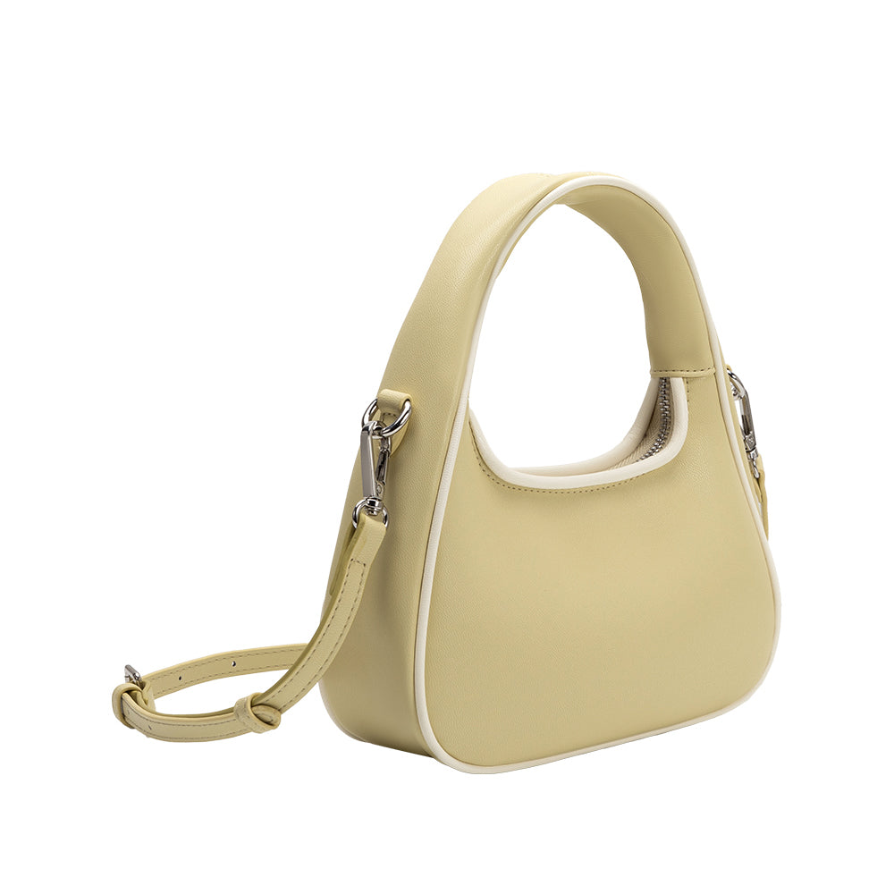 Melie Bianco Yellow Sarita Recycled Vegan Leather Crossbody Bag