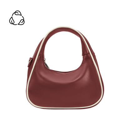 Melie Bianco Burgundy Sarita Recycled Vegan Leather Crossbody Bag