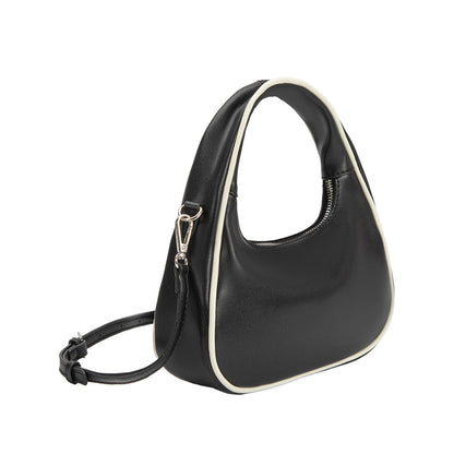 Melie Bianco Black Sarita Recycled Vegan Leather Crossbody Bag