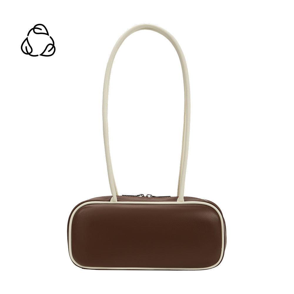 Melie Bianco Chocolate Micaela Recycled Vegan Leather Shoulder Bag