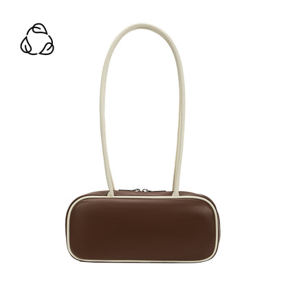 Melie Bianco Chocolate Micaela Recycled Vegan Leather Shoulder Bag