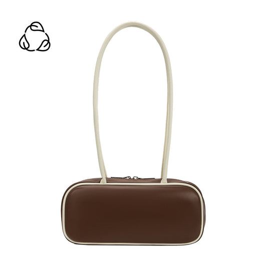 Melie Bianco Chocolate Micaela Recycled Vegan Leather Shoulder Bag