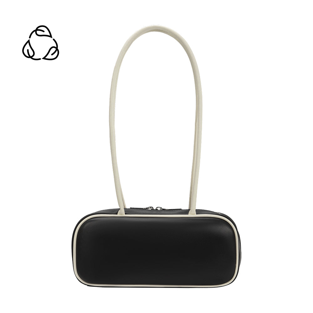 Melie Bianco Black Micaela Recycled Vegan Leather Shoulder Bag