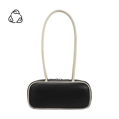 Melie Bianco Black Micaela Recycled Vegan Leather Shoulder Bag