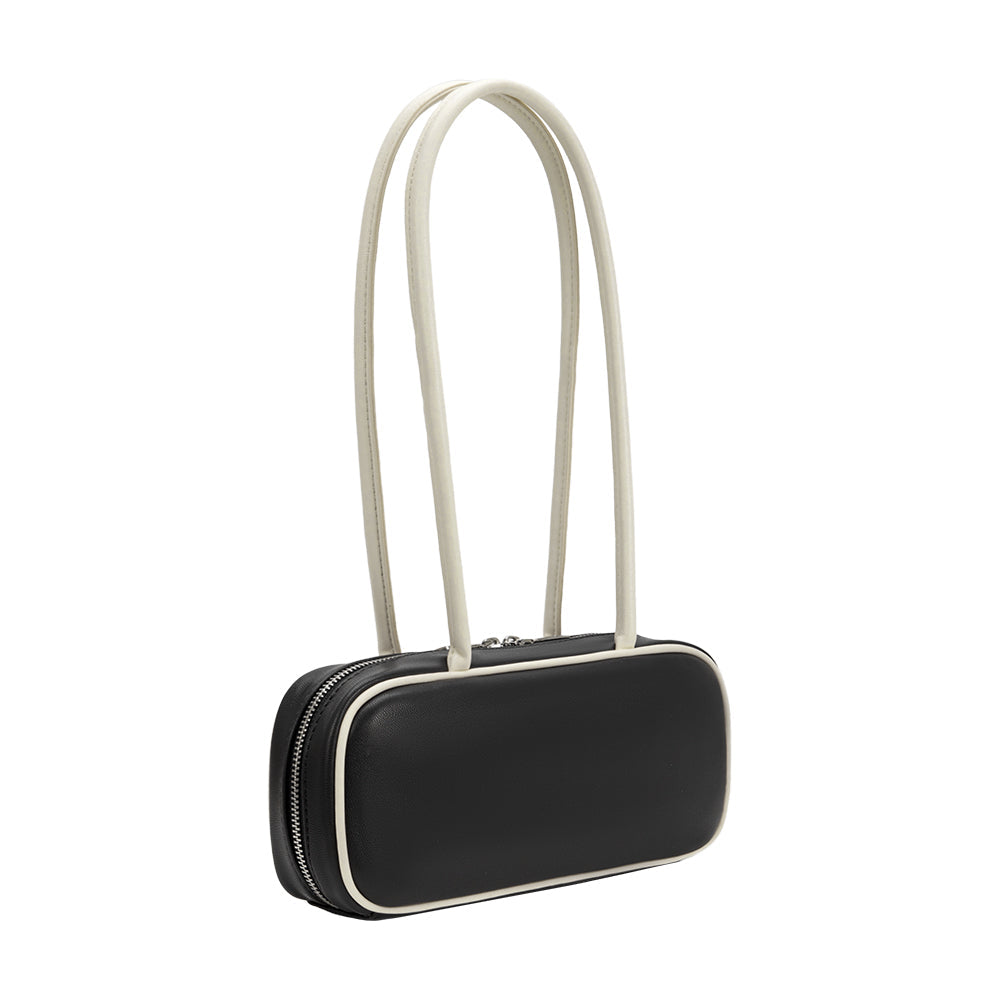 Melie Bianco Black Micaela Recycled Vegan Leather Shoulder Bag