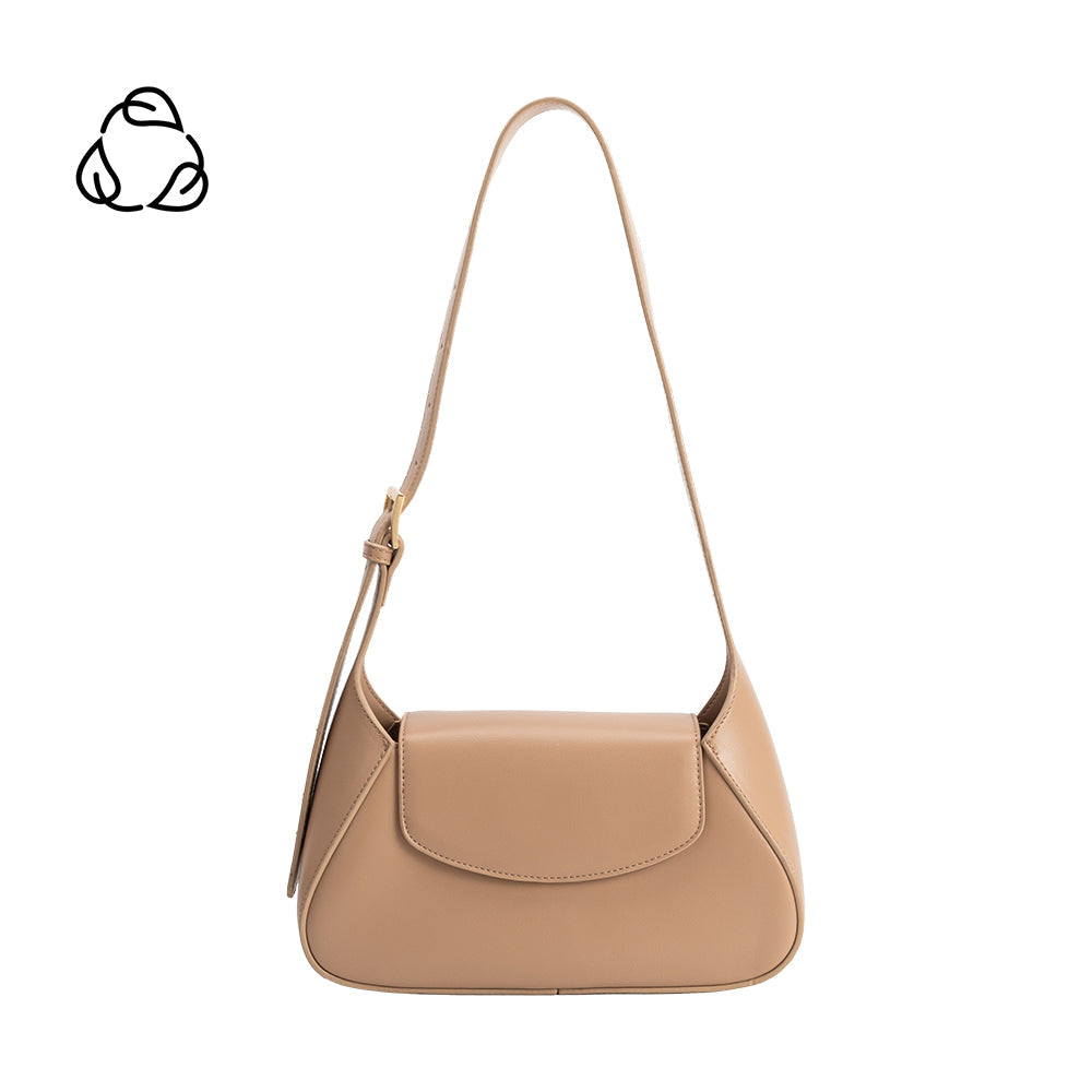 Melie Bianco Nude Melody Recycled Vegan Leather Shoulder Bag
