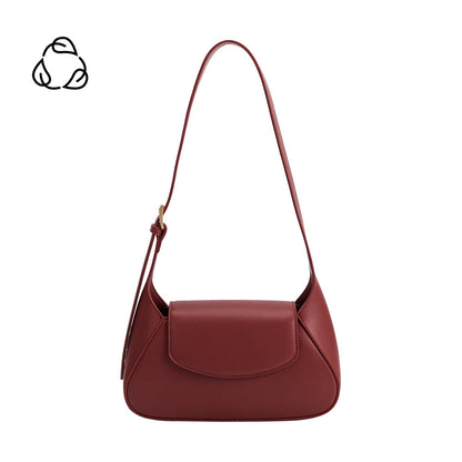 Melie Bianco Burgundy Melody Recycled Vegan Leather Shoulder Bag