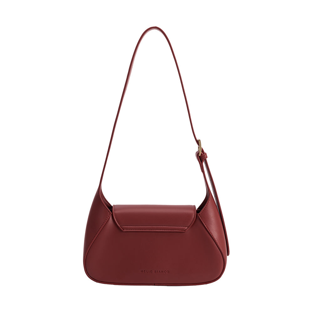 Melie Bianco Burgundy Melody Recycled Vegan Leather Shoulder Bag