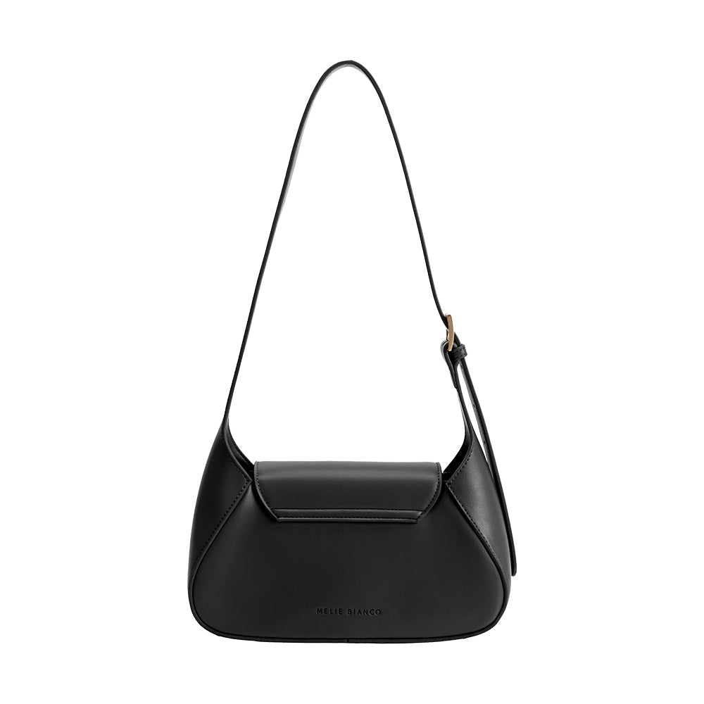Melie Bianco Black Melody Recycled Vegan Leather Shoulder Bag