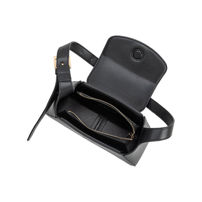 Melie Bianco Black Melody Recycled Vegan Leather Shoulder Bag