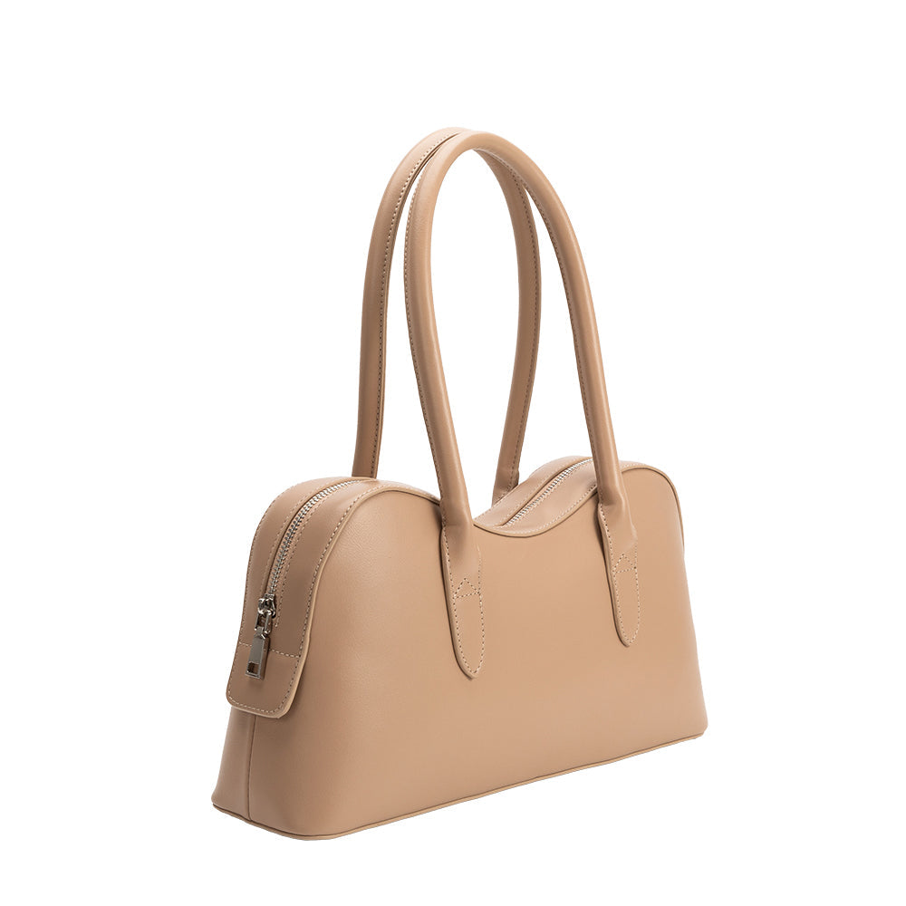 Melie Bianco Nude Tilda Recycled Vegan Leather Shoulder Bag