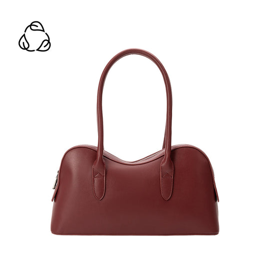 Melie Bianco Burgundy Tilda Recycled Vegan Leather Shoulder Bag