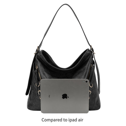 Melie Bianco Tan Sloane Distressed Recycled Vegan Leather Shoulder Bag