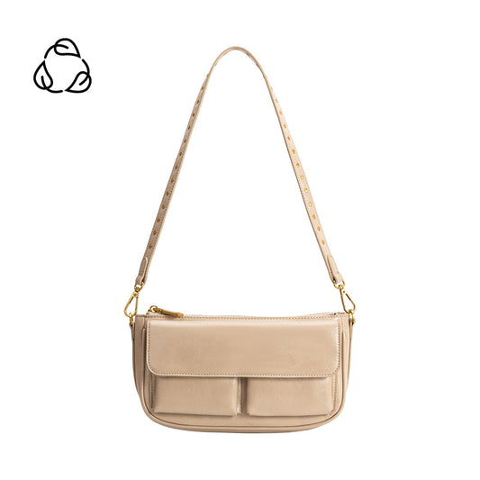 Melie Bianco Mushroom Aria Recycled Vegan Leather Shoulder Bag