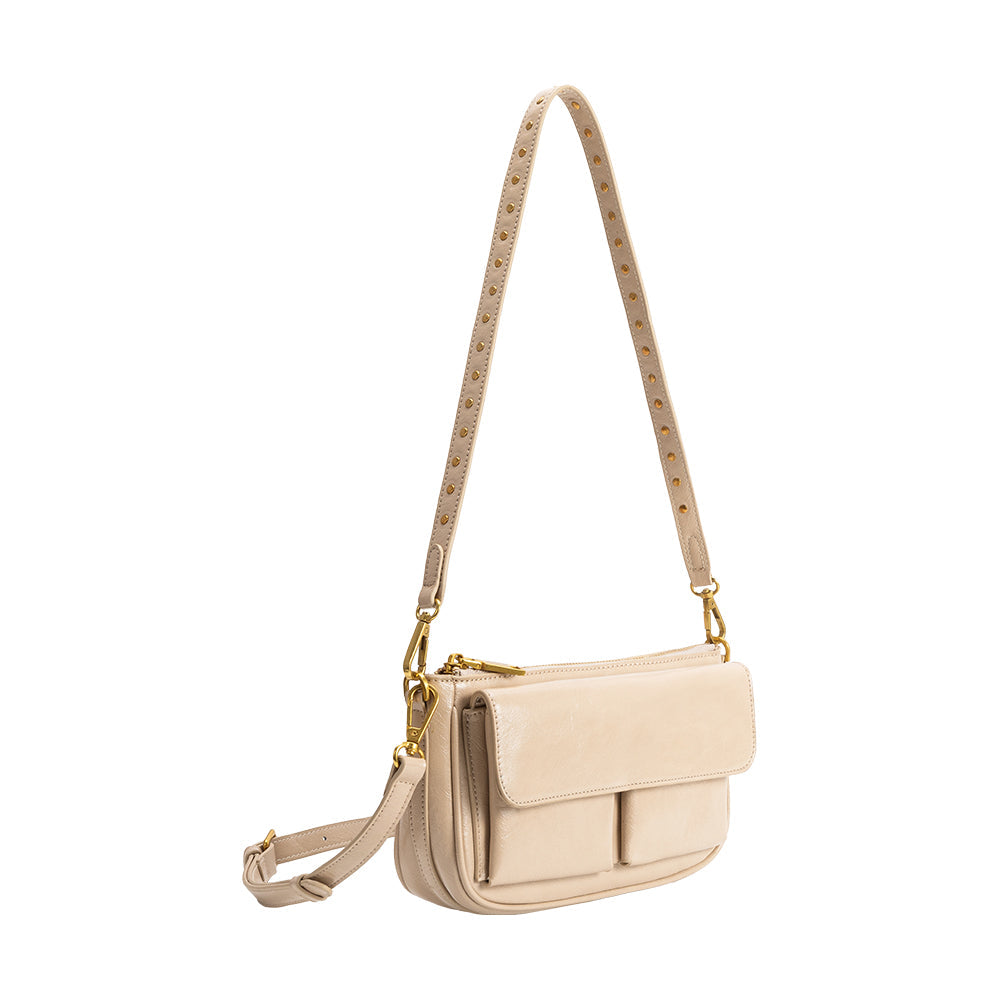 Melie Bianco Mushroom Aria Recycled Vegan Leather Shoulder Bag