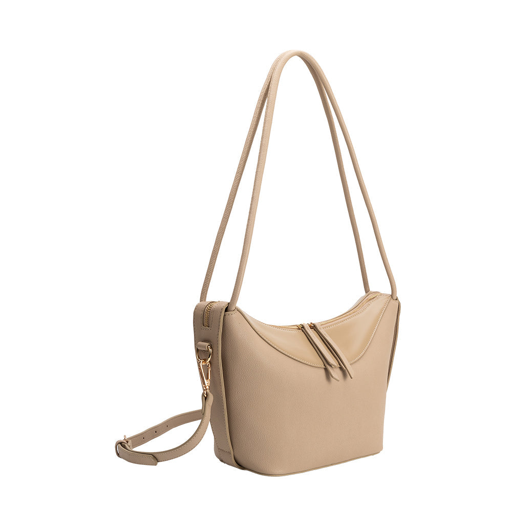 Melie Bianco Mushroom Wesley Recycled Vegan Leather Shoulder Bag