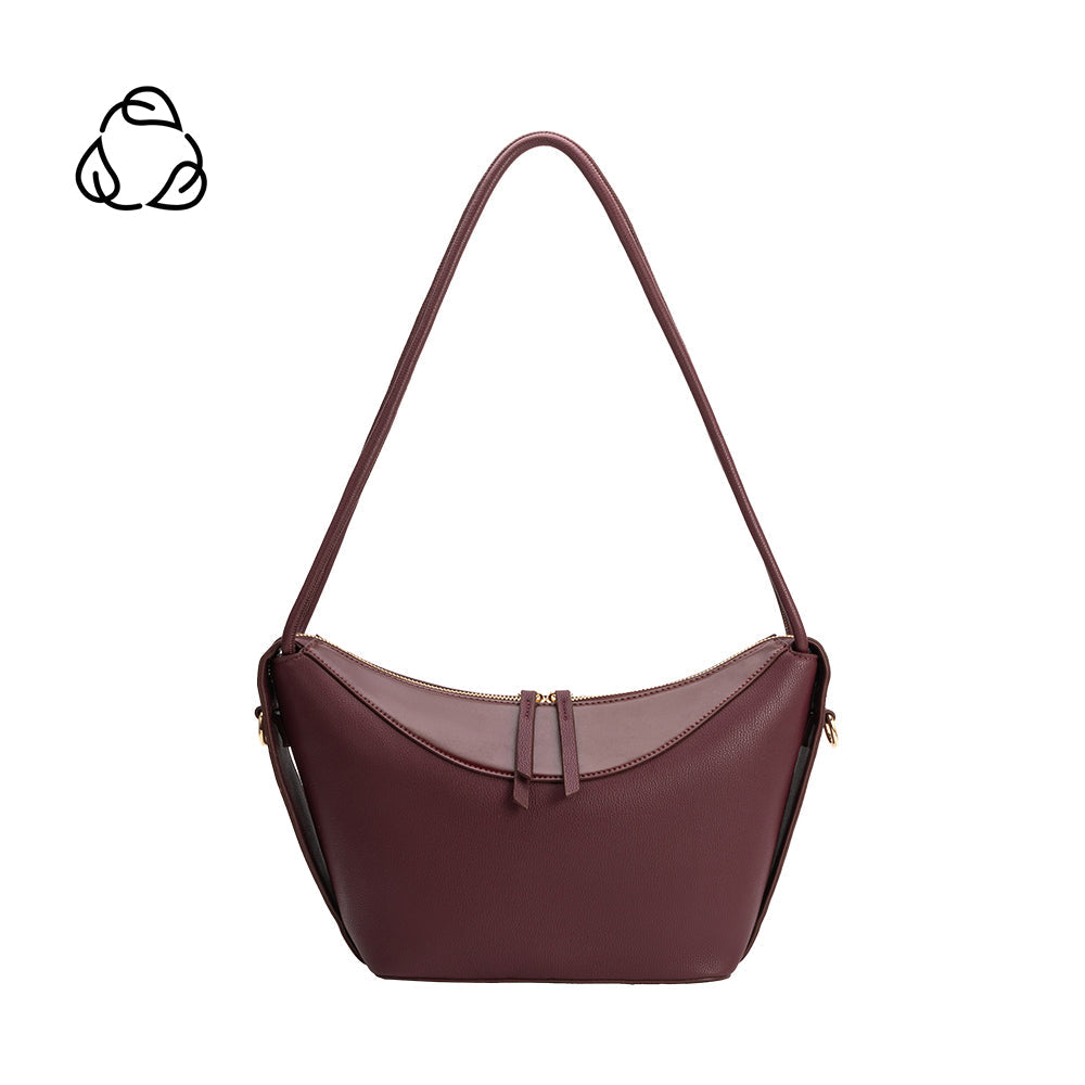 Melie Bianco Plum Wesley Recycled Vegan Leather Shoulder Bag