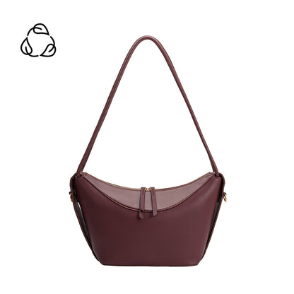 Melie Bianco Plum Wesley Recycled Vegan Leather Shoulder Bag
