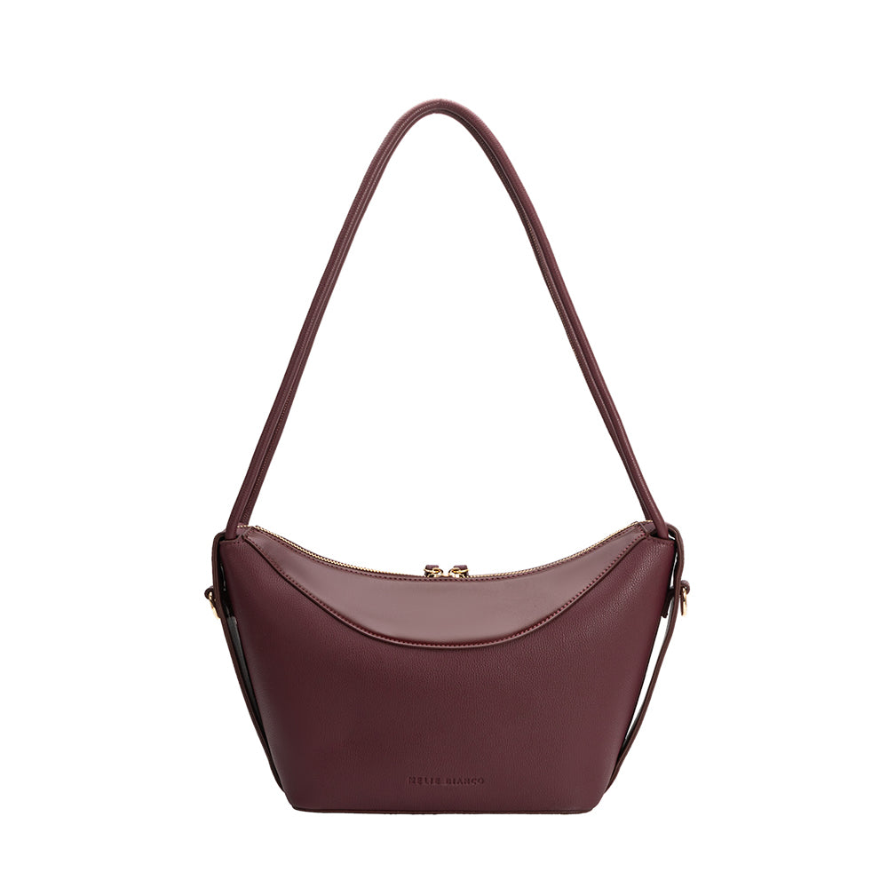 Melie Bianco Plum Wesley Recycled Vegan Leather Shoulder Bag