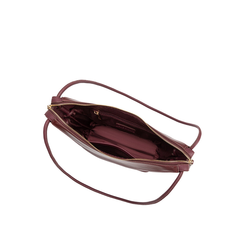 Melie Bianco Plum Wesley Recycled Vegan Leather Shoulder Bag