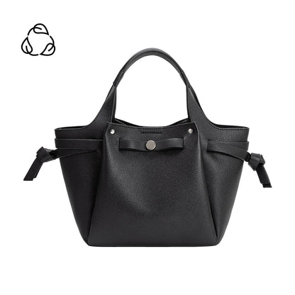 Melie Bianco Black Avril Recycled Vegan Leather Top Handle Bag