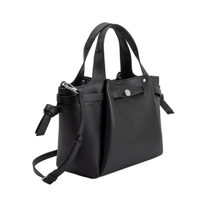 Melie Bianco Black Avril Recycled Vegan Leather Top Handle Bag