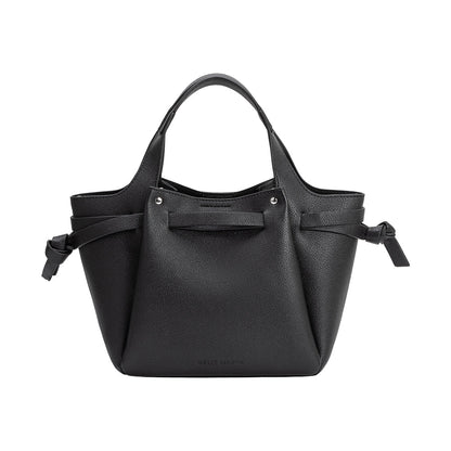 Melie Bianco Black Avril Recycled Vegan Leather Top Handle Bag