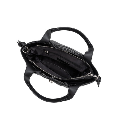 Melie Bianco Black Avril Recycled Vegan Leather Top Handle Bag