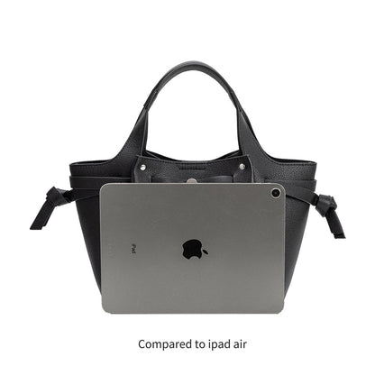 Melie Bianco Black Avril Recycled Vegan Leather Top Handle Bag