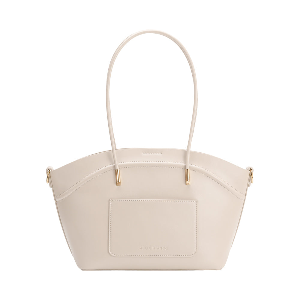 Melie Bianco Ivory Hazel Recycled Vegan Leather Tote Bag