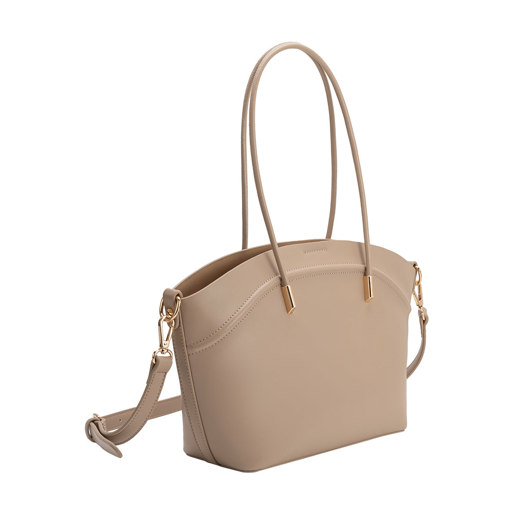 Melie Bianco Nude Hazel Recycled Vegan Leather Tote Bag