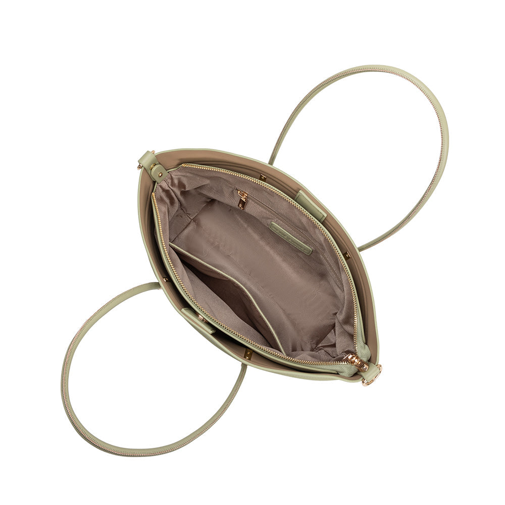 Melie Bianco Mint Hazel Recycled Vegan Leather Tote Bag