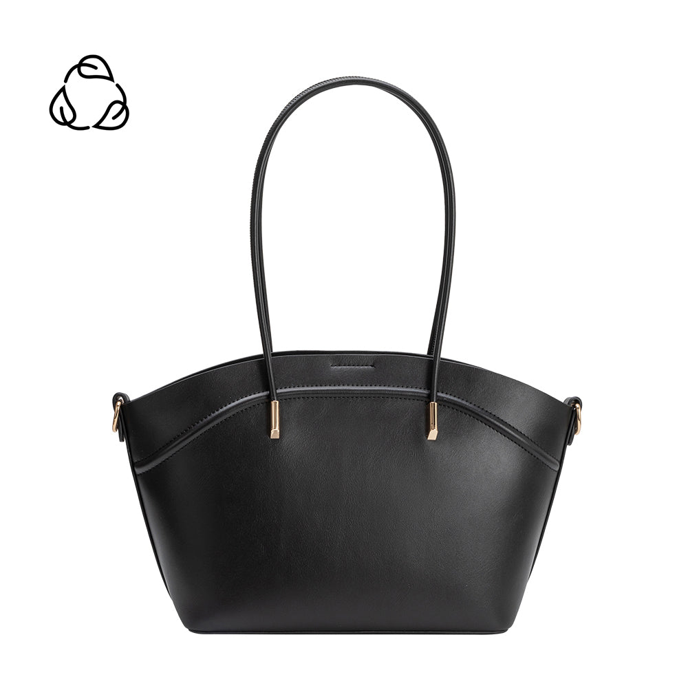 Melie Bianco Black Hazel Recycled Vegan Leather Tote Bag