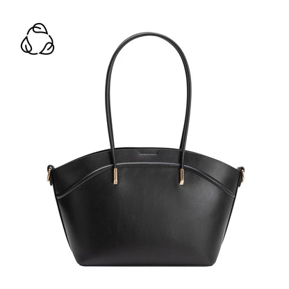 Melie Bianco Black Hazel Recycled Vegan Leather Tote Bag