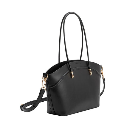 Melie Bianco Black Hazel Recycled Vegan Leather Tote Bag