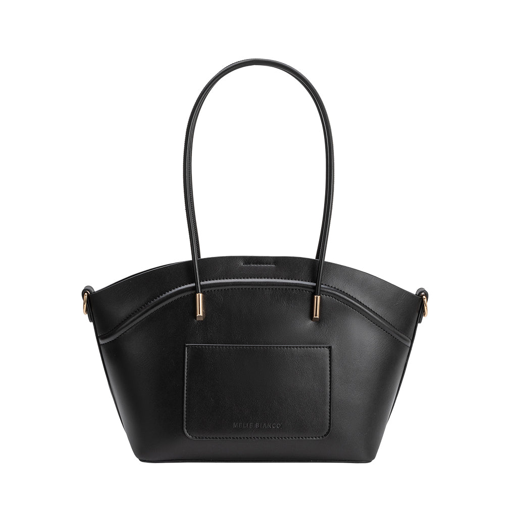 Melie Bianco Black Hazel Recycled Vegan Leather Tote Bag