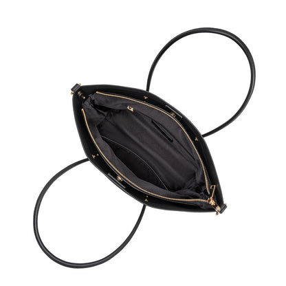 Melie Bianco Black Hazel Recycled Vegan Leather Tote Bag