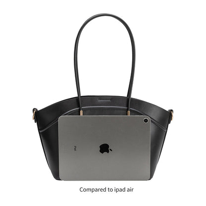 Melie Bianco Black Hazel Recycled Vegan Leather Tote Bag
