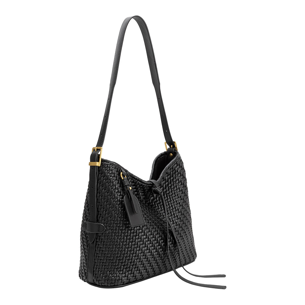 Melie Bianco Black Thalia Recycled Vegan Leather Tote Bag