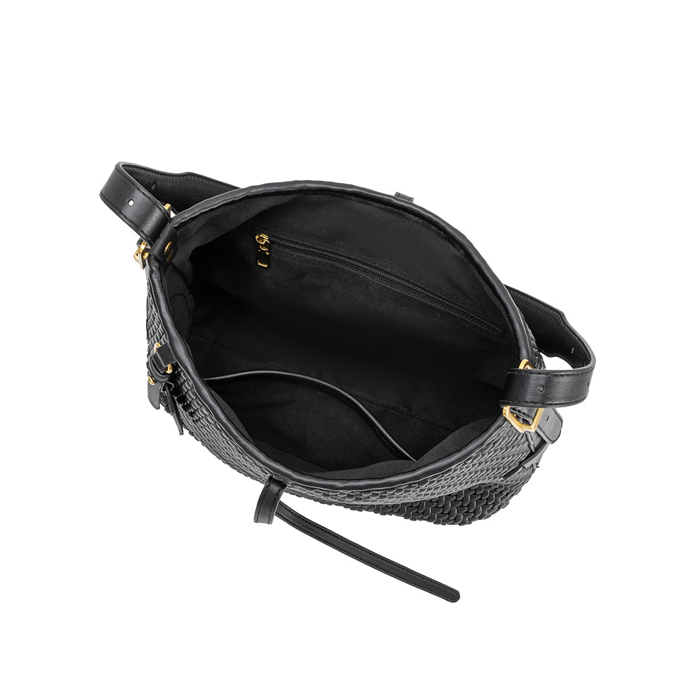 Melie Bianco Black Thalia Recycled Vegan Leather Tote Bag