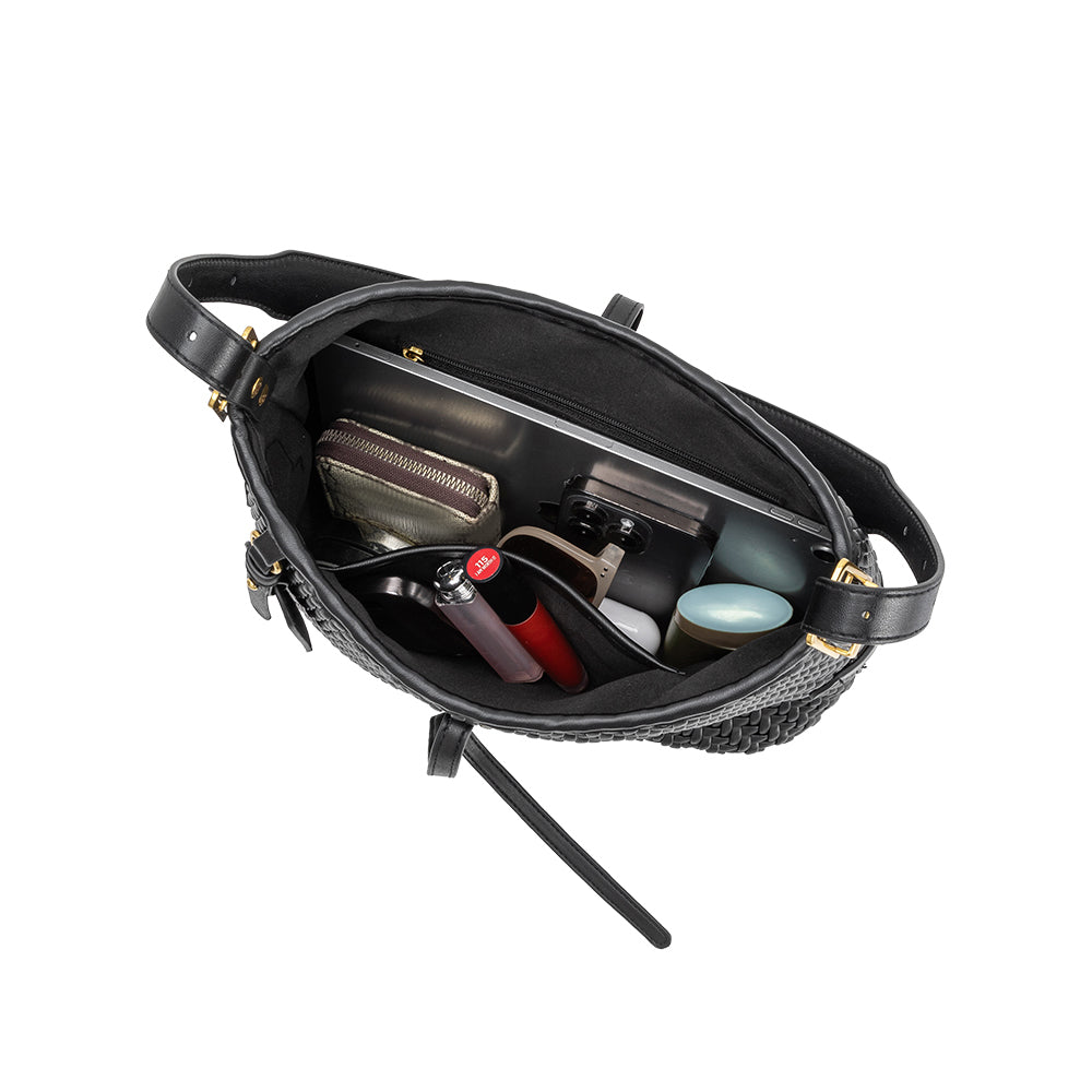 Melie Bianco Black Thalia Recycled Vegan Leather Tote Bag