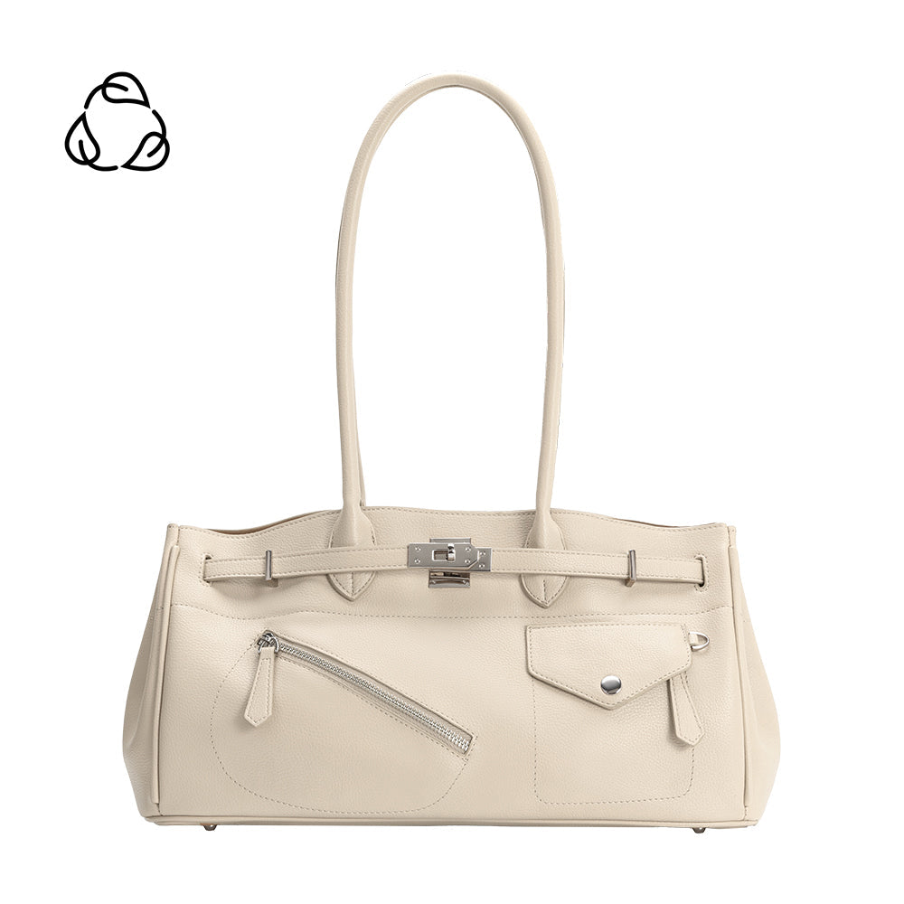 Melie Bianco Ivory Rocky Recycled Vegan Leather Shoulder Bag