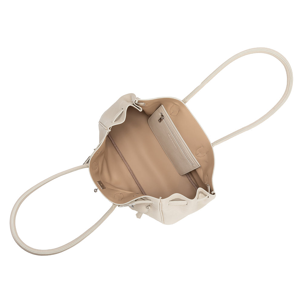 Melie Bianco Ivory Rocky Recycled Vegan Leather Shoulder Bag