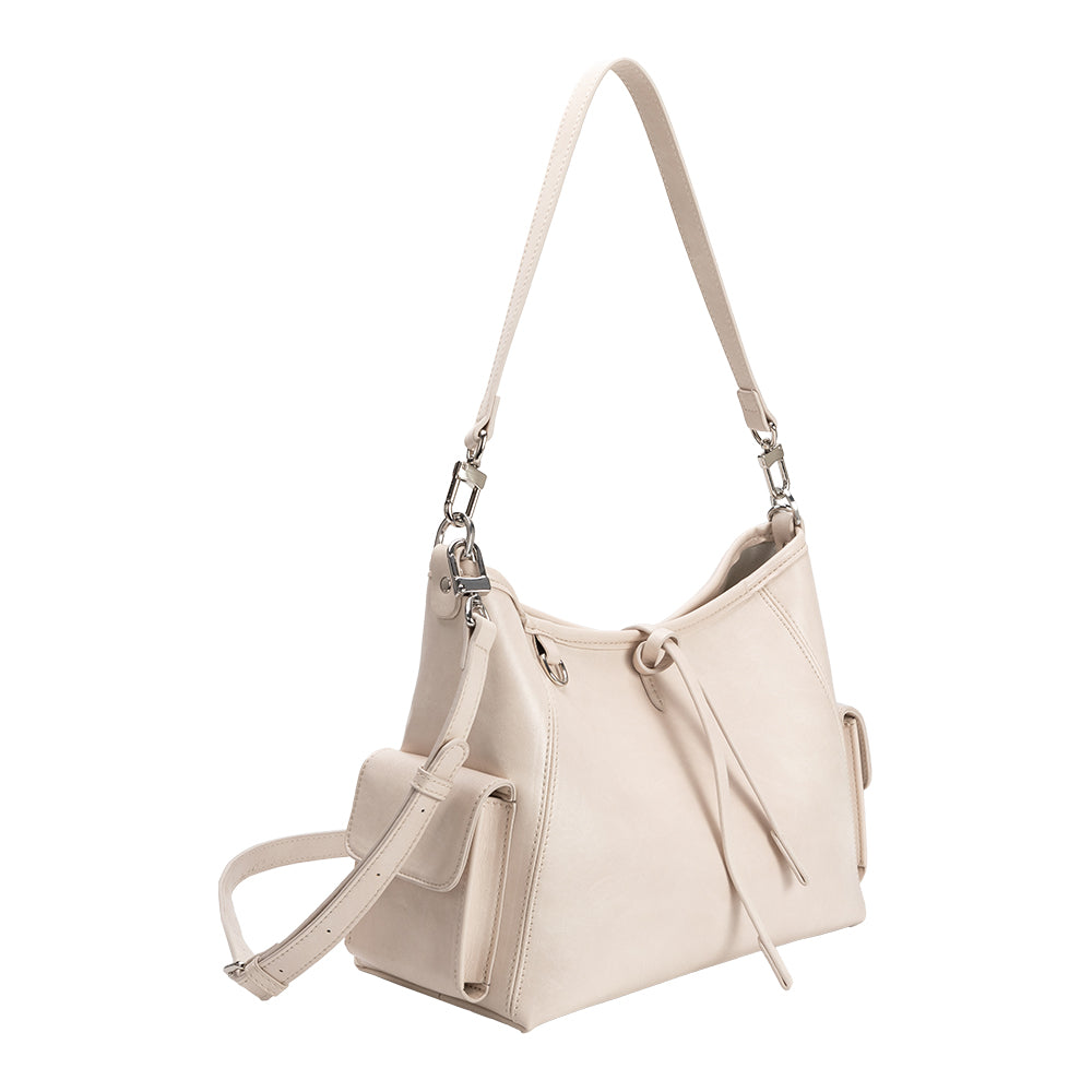 Melie Bianco Bone Rory Recycled Vegan Leather Crossbody Shoulder Bag