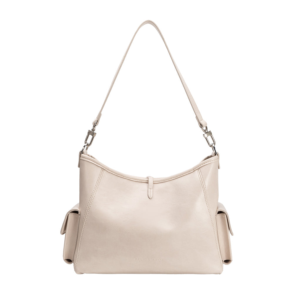 Melie Bianco Bone Rory Recycled Vegan Leather Crossbody Shoulder Bag