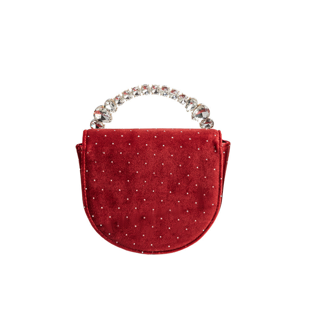 Melie Bianco Red Trudie Velvet Crossbody Bag
