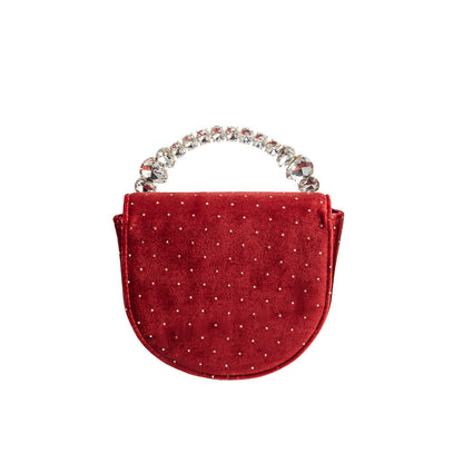 Melie Bianco Red Trudie Velvet Crossbody Bag