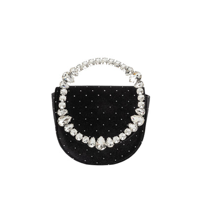 Melie Bianco Black Trudie Velvet Crossbody Bag